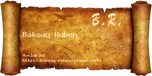 Baksay Ruben névjegykártya